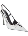 VERSACE Versace Laced Pin-Point Leather Slingback Pump