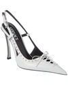 Versace Women's Corset Pinpoint Leather Slingback Pumps In White
