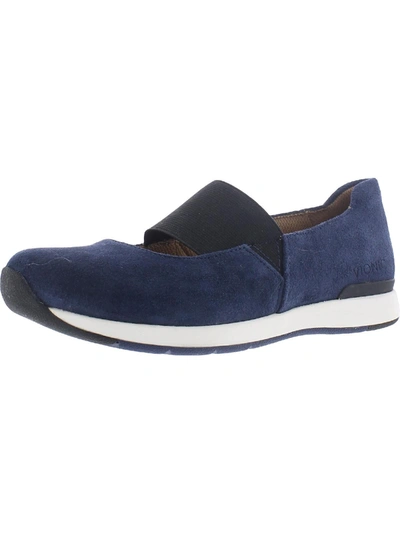 Vionic Cadee Womens Cushioned Footbed Slip On Mary Janes In Blue