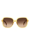 Rag & Bone 55mm Gradient Square Sunglasses In Ochre/ Brown Gradient