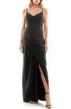 SPEECHLESS RUCHED SHEATH GOWN