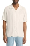 Nn07 Julio 5029 Short Sleeve Lyocell & Linen Button-up Camp Shirt In White