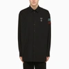 RAF SIMONS FRED PERRY X RAF SIMONS | BLACK SHIRT WITH EMBROIDERIES,SM4215-45CO/M_FREDP-102_323-S