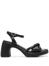 Karl Lagerfeld Knot-detail Leather Sandals In Black