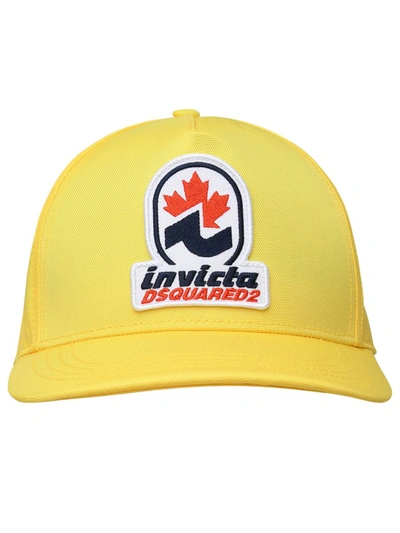 Dsquared2 Invicta Logo贴片尼龙棒球帽 In Yellow