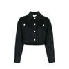 Alexander Mcqueen Cropped Denim Jacket In Black