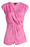 Halogen Twist Front Top In Pink Rosebud