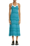 Wales Bonner Palm Knit Crisscross Wool Midi Dress In Multi