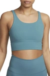 Nike Women's Zenvy Light-support Non-padded Longline Sports Bra In Blue