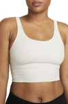 Nike Women's Zenvy Light-support Non-padded Longline Sports Bra In Light Orewood Brown/ Grey Fog