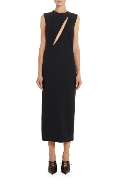Versace Cut-out Sleeveless Midi Dress In Black
