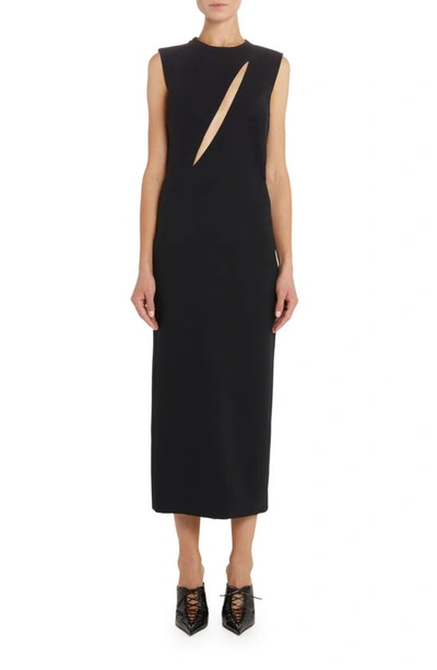 Versace Cut-out Black Midi Dress With Side Split