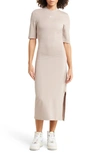 Nike Essential Midi T-shirt Dress In Diffused Taupe/ White