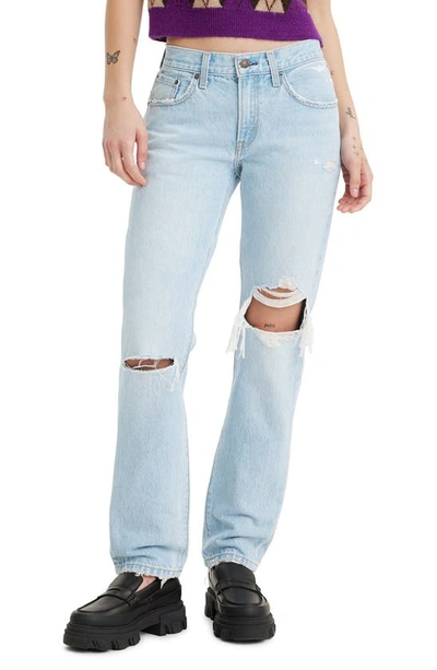 Levi's Middy Ripped Mid Rise Straight Leg Jeans In Don't Tell Mom