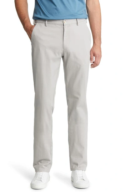 Peter Millar Pilot Flat Front Stretch Cotton Twill Pants In Mountain Grey