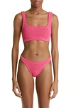 Hunza G Crinkle 2-piece Swimsuit In Fuchsia