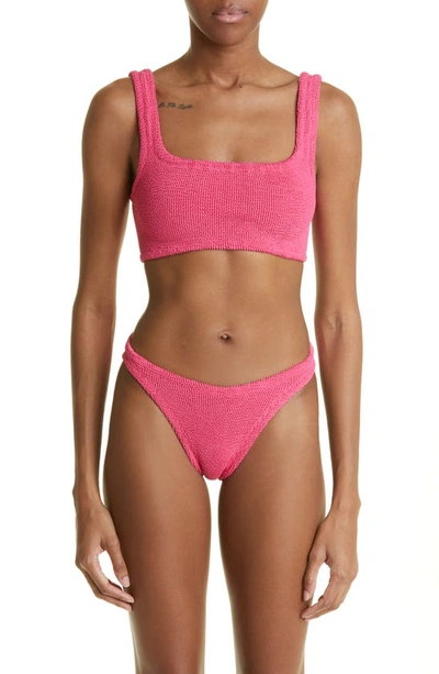 Hunza G Crinkle 2-piece Swimsuit In Fuchsia