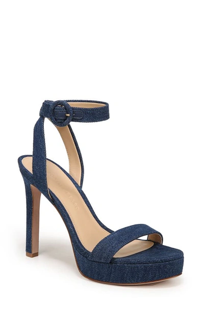 Veronica Beard Darcelle Womens Buckle Ankle Strap Heels In Blue