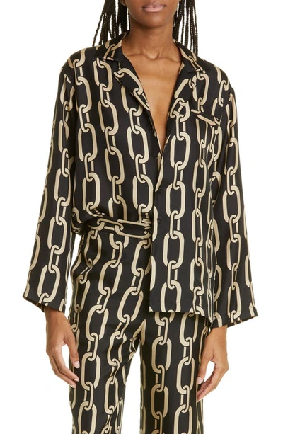 Nili Lotan Juste Pyjama Shirt In Black