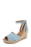 Gentle Souls Signature Charli X Wedge Sandal In Pale Blue Nubuck