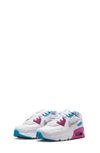 Nike Kids' Air Max 90 Ltr Se Sneaker In White/ Multi-color/ Fuchsia