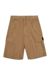 DIESEL BEIGE CARGO PATTERN SHORTS IN MULTI-POCKET TWILL