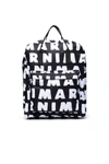 MARNI BLACK BACKPACK WITH ZIP FASTENING AND ALLOVER MAXI-LOGO PATTERN