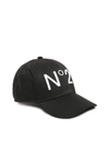 N°21 Cappello Da Baseball In Gabardina Con Logo In Black
