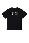 N°21 BLACK JERSEY MAXI T-SHIRT COVER-UP WITH LOGO