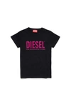 Diesel Black T-shirt With Sequined  Logo In Black