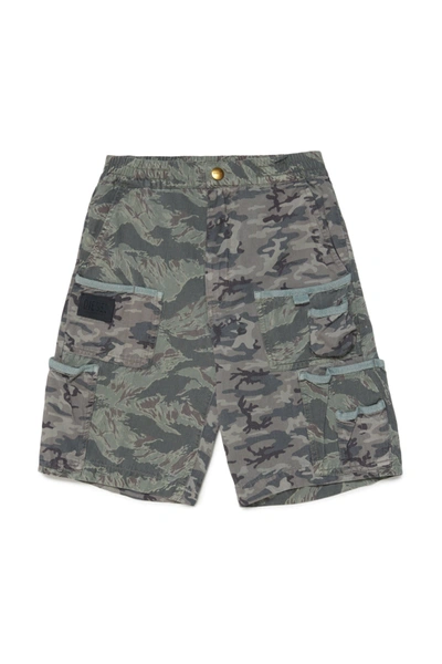 Diesel Kids' Piek-cmf Shorts Cargo Pattern Shorts With Camouflage Mix ...
