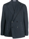 Boglioli Cashmere Blend Double-breasted Jacket In Black