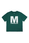MM6 MAISON MARGIELA GREEN T-SHIRT IN JERSEY WITH THICK LOGO