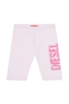 Diesel Pycil Shorts  Pastel Pink Cycling Shorts With Faded Effect Logo In Pink