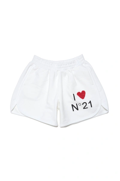 N°21 Kids Shorts For Girls In White
