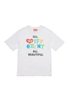 Diesel Kids' All Different All Beautiful T-shirt In White