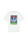 MARNI WHITE JERSEY T-SHIRT WITH FACE PRINT