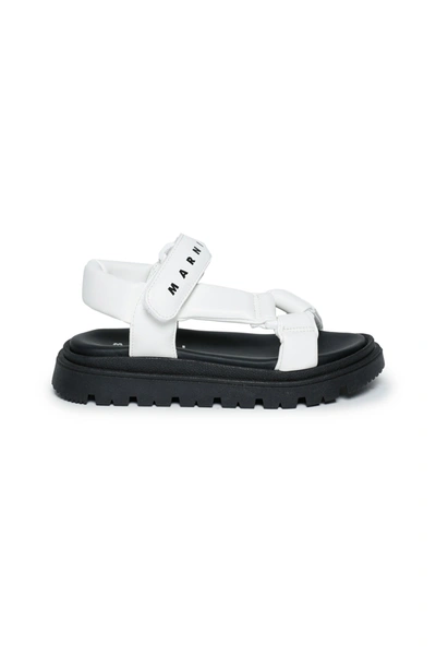 Marni Kids' Multicolor Sandals For Girl With Black Logo In White