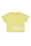 Mm6 Maison Margiela Mm6t45u T-shirt Maison Margiela Yellow T-shirt In Jersey With Maxi-logo In Yellow