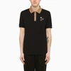 FRED PERRY RAF SIMONS FRED PERRY RAF SIMONS BI-COLOUR SHORT SLEEVES POLO SHIRT WITH EMBROIDERIES