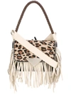 SARA BATTAGLIA SARA BATTAGLIA AMBER FRINGED BAG - BLACK,B116LEOSS17AMBER11939818