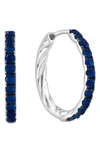 Effy Twisted Hoop Earrings In Blue Sapphire/ Silver