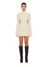 DANIELLE GUIZIO NY CABLE KNIT BACKLESS TURTLENECK DRESS