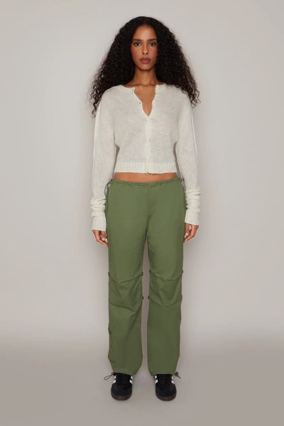Danielle Guizio Ny Mohair Ribbed Cardigan In White