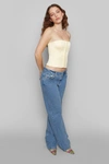 Danielle Guizio Ny Satin Corset In Cream