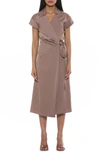 Alexia Admor Pairs Surplice Wrap Midi Dress In Nude