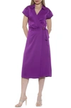 Alexia Admor Pairs Surplice Wrap Midi Dress In Magenta