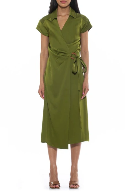 Alexia Admor Pairs Surplice Wrap Midi Dress In Sage