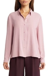 EILEEN FISHER EILEEN FISHER CLASSIC COLLAR EASY SILK BUTTON-UP SHIRT