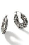 John Hardy Rata Chain 26mm Hoop Earring In Silver